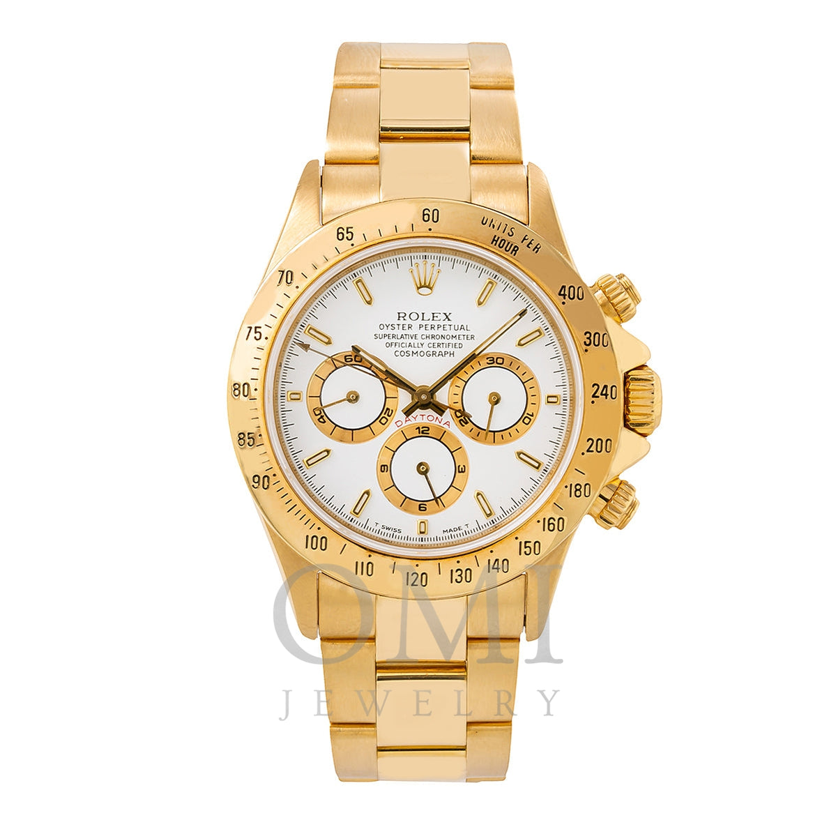 Land Perth Ikke vigtigt Rolex Daytona 16528 White Dial 40MM Yellow Gold Bracelet - OMI Jewelry