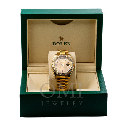 Rolex Day-Date II Diamond Watch, 218348 41mm, Champagne Dial FACTORY Diamond Bezel
