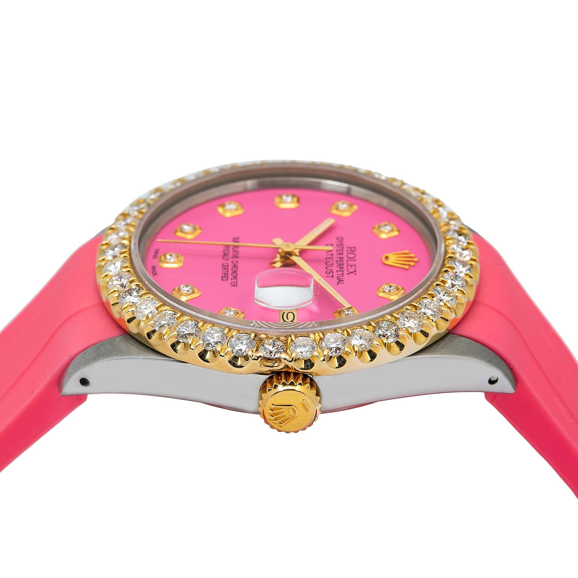 Rolex Datejust 36MM 16014 Pink Diamond Dial Diamond Bezel Pink