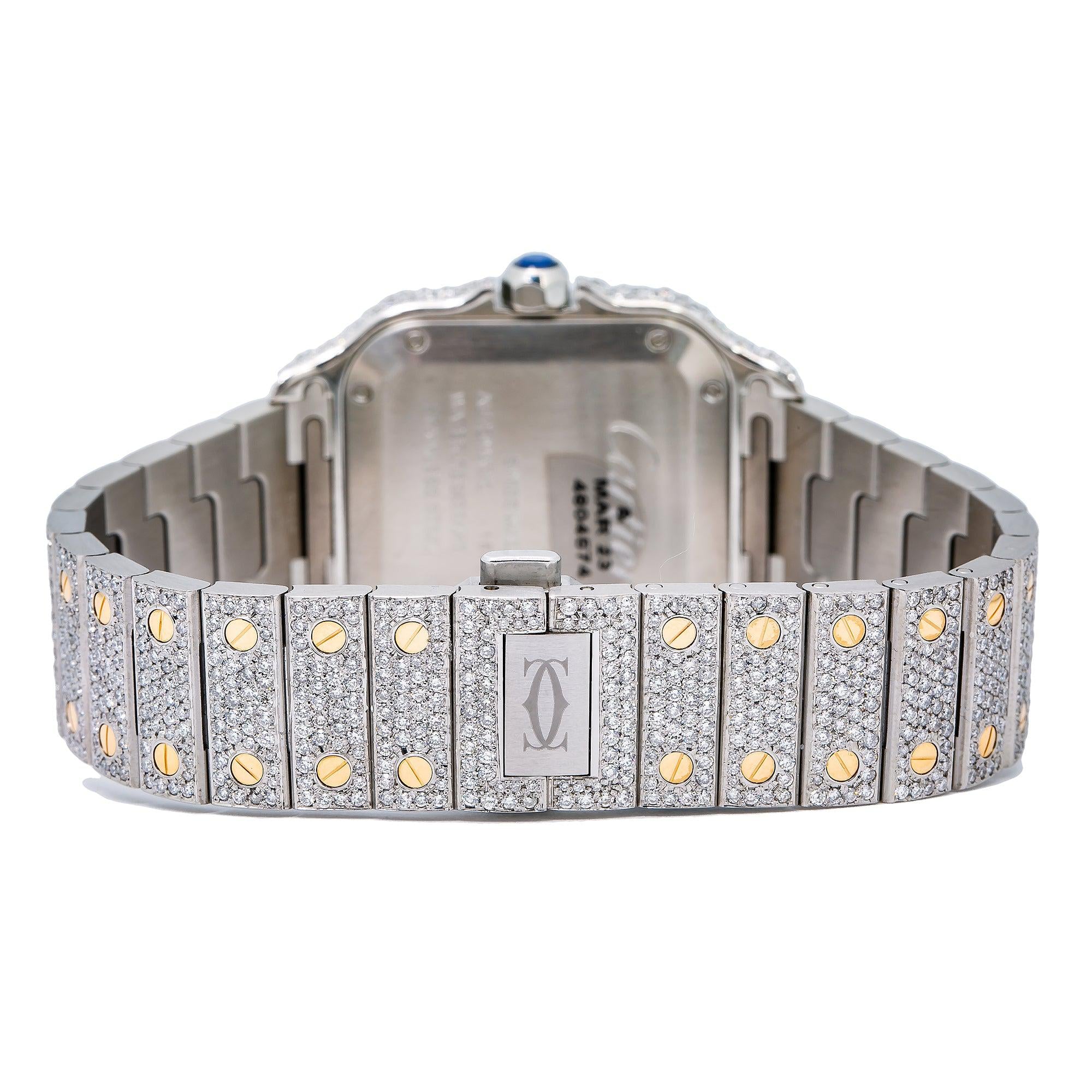 Cartier Santos W2SA00163 35MM Champagne Diamond Dial With Two Tone Bracelet