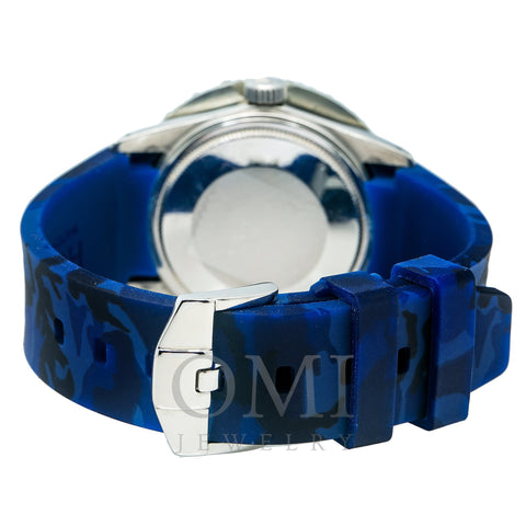 Rolex Datejust 16014 36MM Black Diamond Dial With Blue Camo Rubber Bracelet