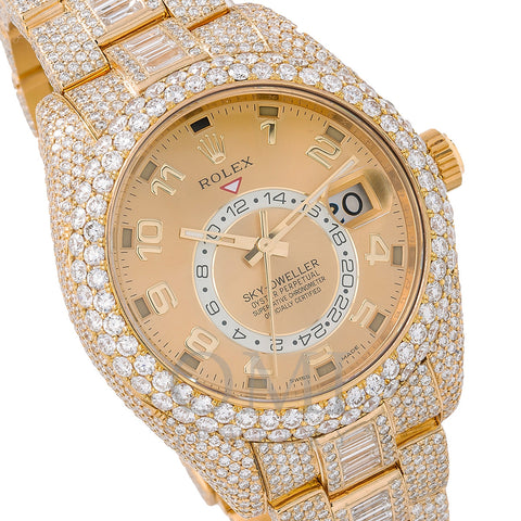 Rolex Sky-Dweller Diamond Watch, 326938 42mm, Champagne Dial With 31.00 CT Diamonds