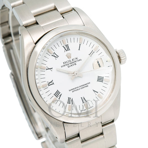 Rolex Oyster Perpetual Date 1500 White Dial With Stainless Steel Bracelet
