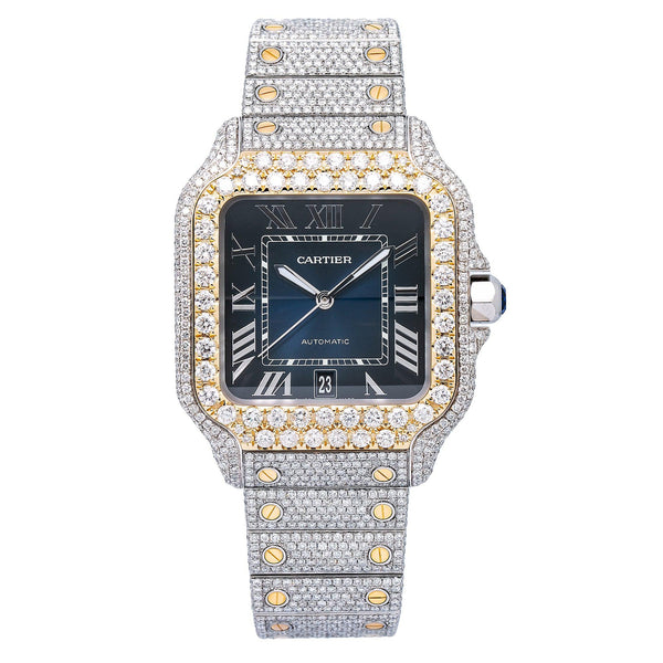 Cartier Santos WSSA0030 40MM Blue Dial With 17.95 CT Diamonds