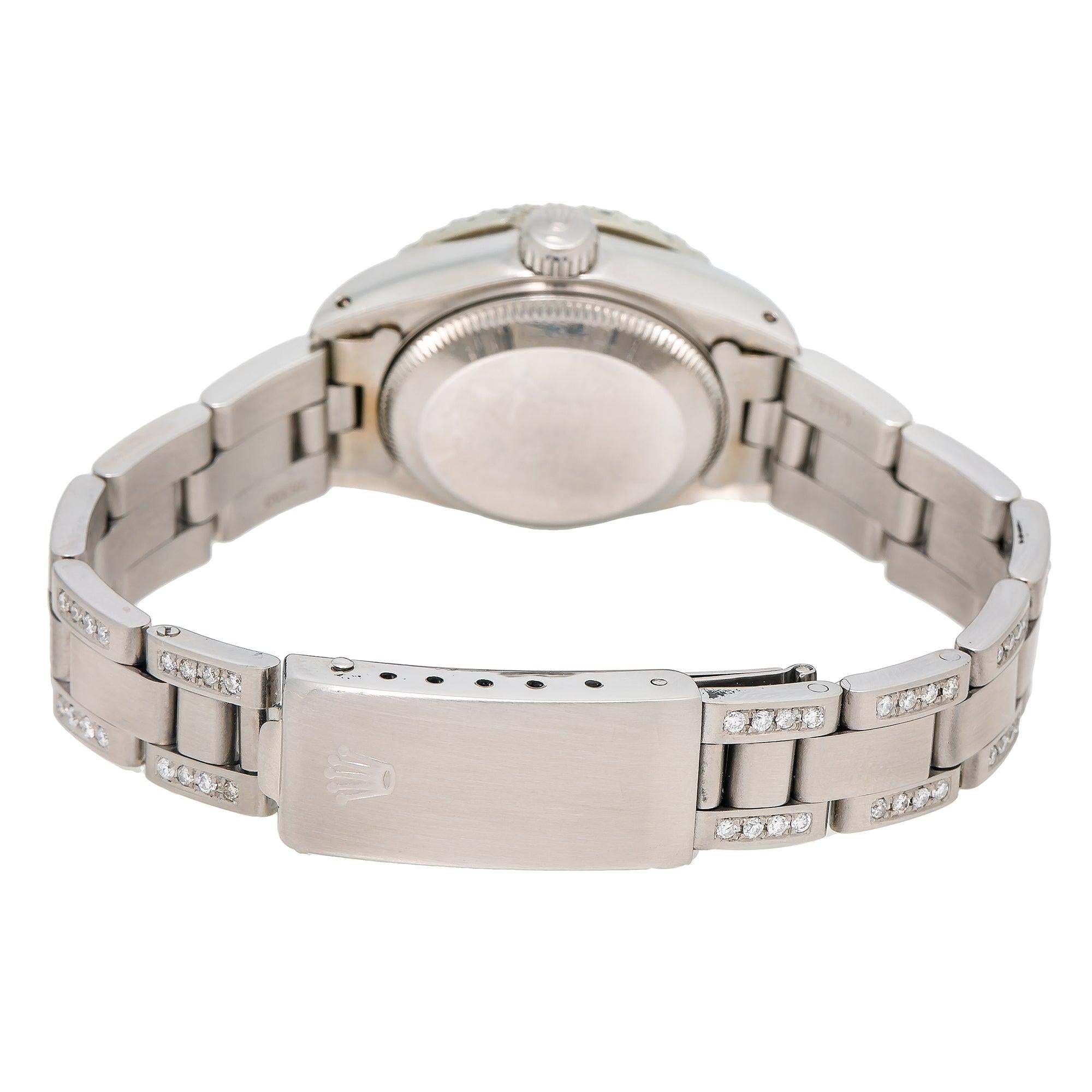 Rolex Datejust 26MM 6916 Pink Mother of Pearl Diamond Dial Diamond Bezel Stainless Steel Semi Diamond Oyster Bracelet