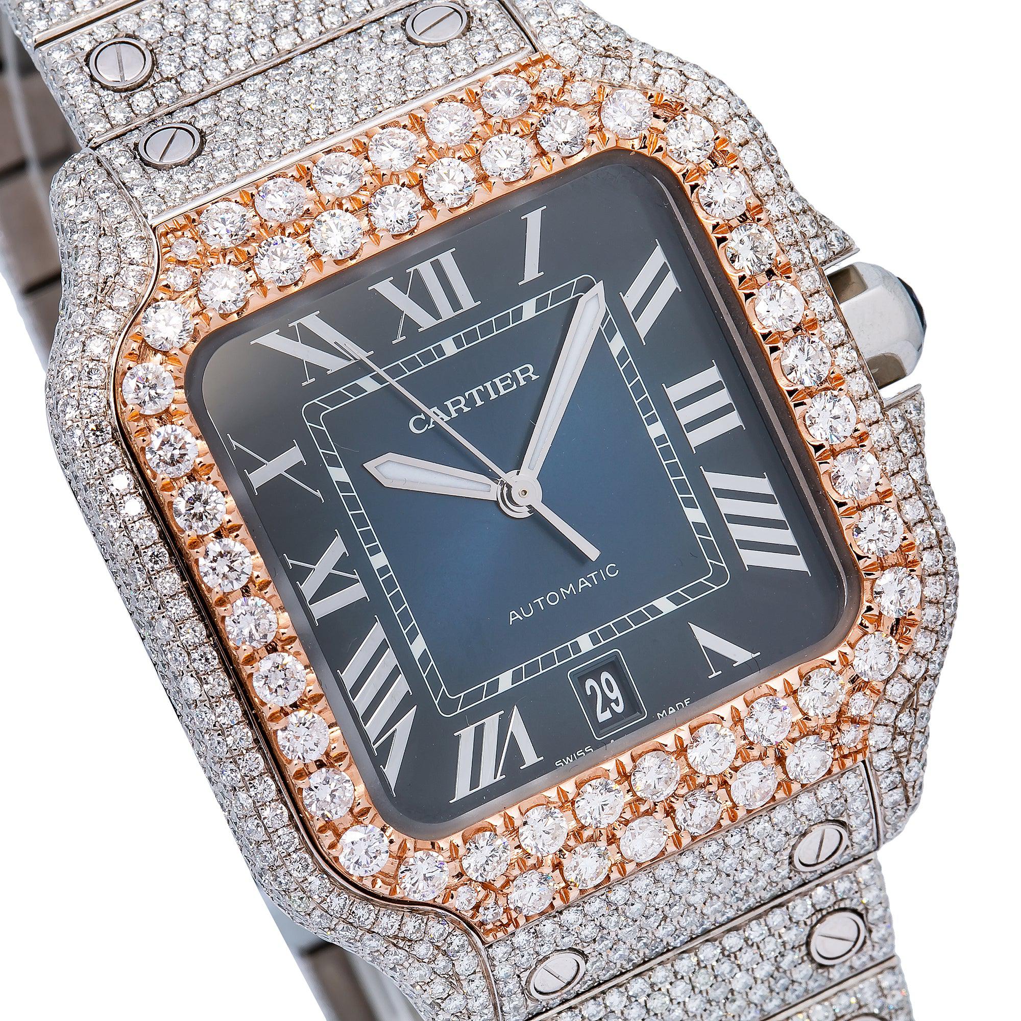 Cartier Santos WSSA0030 40MM Blue Dial With 17.95 CT Diamonds