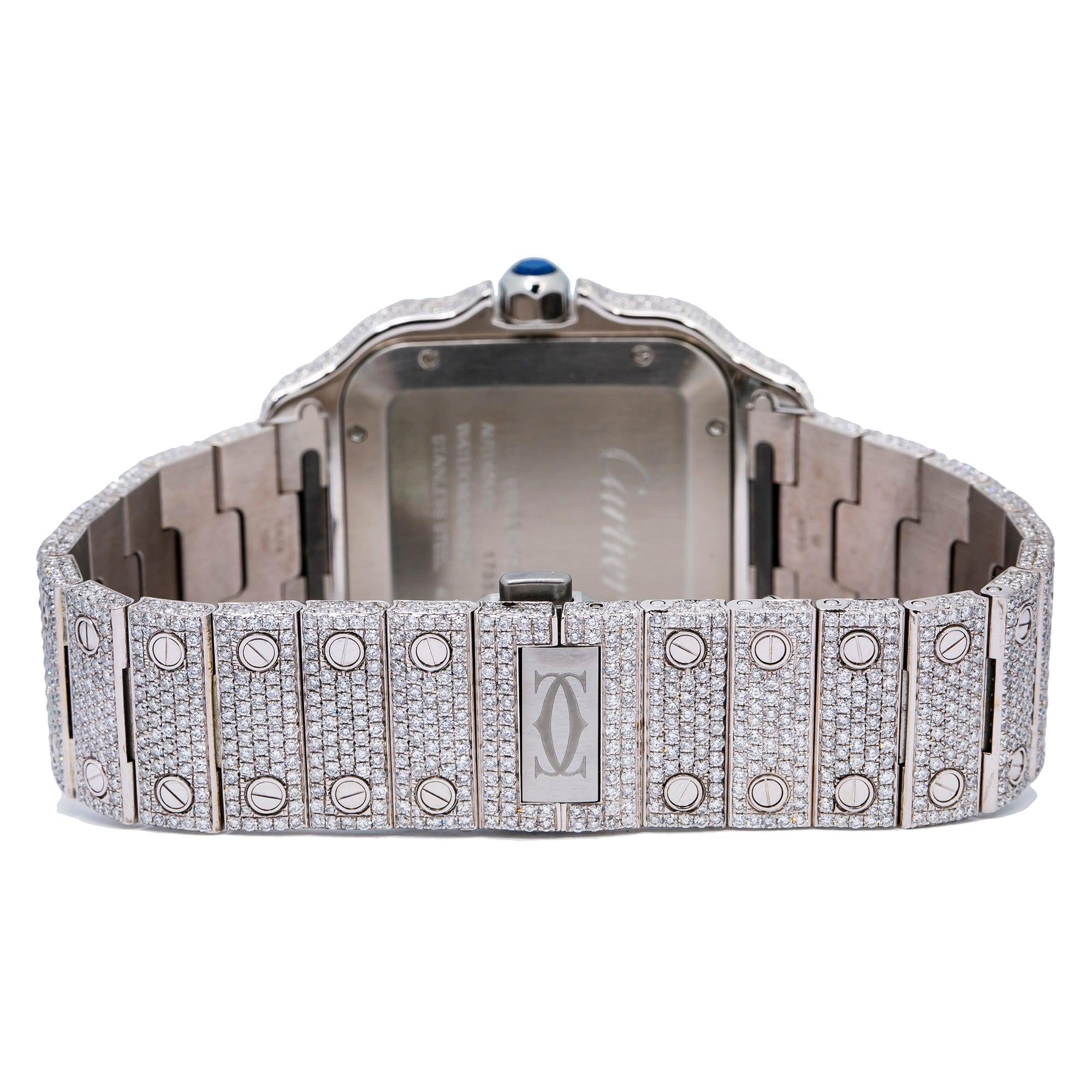 Cartier Santos WSSA0030 40MM Blue Dial With 17.95 CT Diamonds