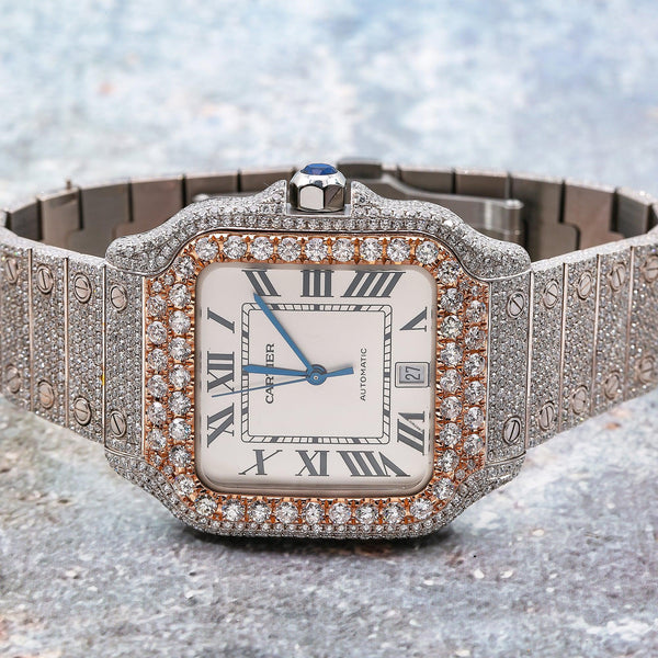 Cartier Santos WSSA0009 40MM White Dial With 17.96 CT Diamonds - OMI ...