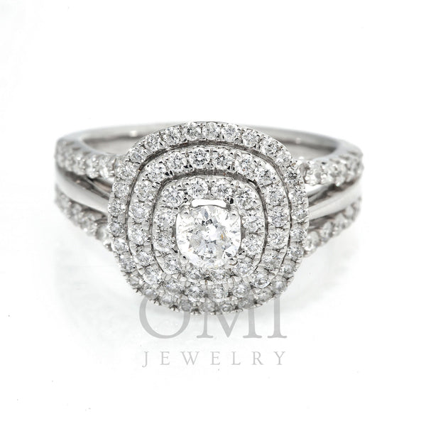 14K White Gold Ladies Fancy Engagement Ring with 1.90 CT Diamonds
