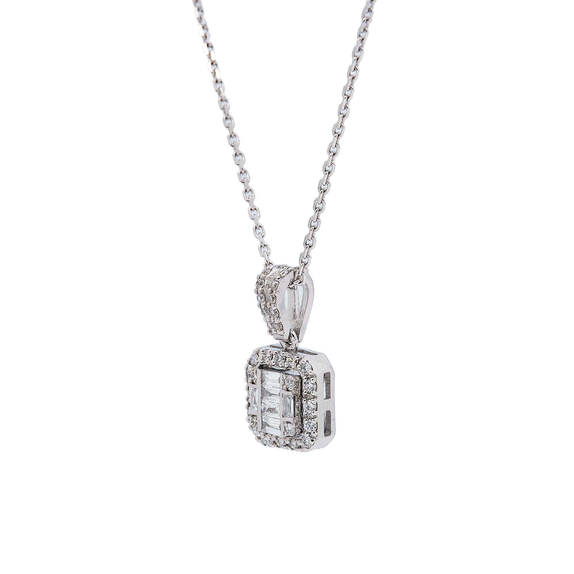 18K White Gold 0.30 CT Diamond Necklace