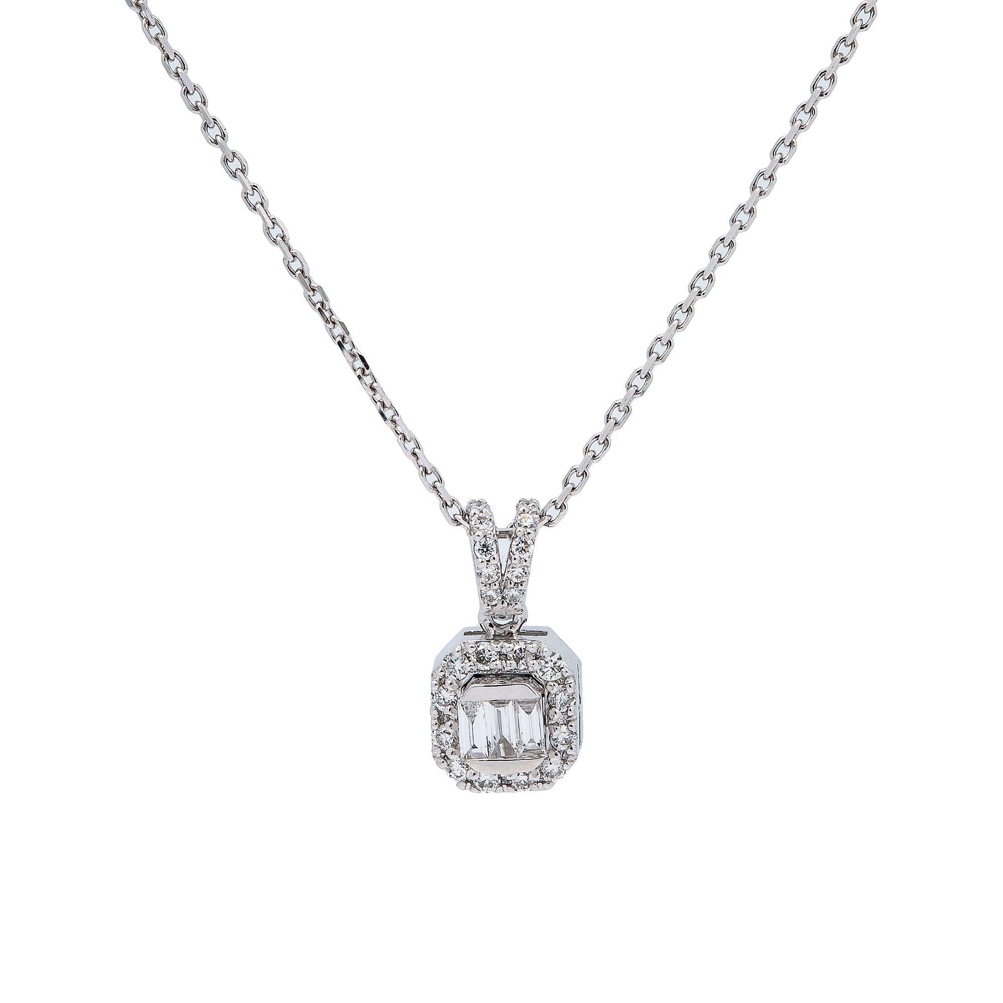 Women's 18K White Gold 0.25 CT Diamond Necklace