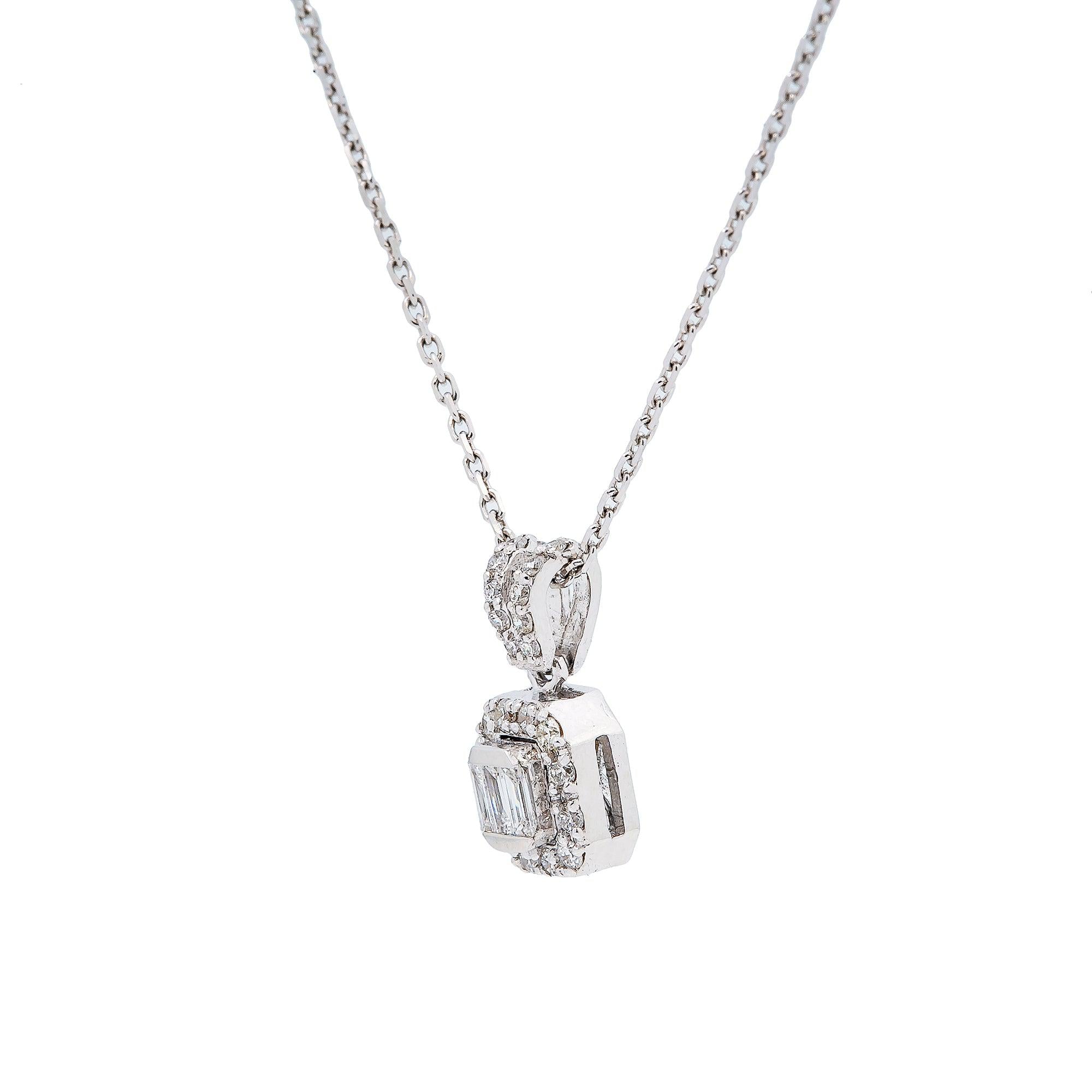 Women's 18K White Gold 0.25 CT Diamond Necklace