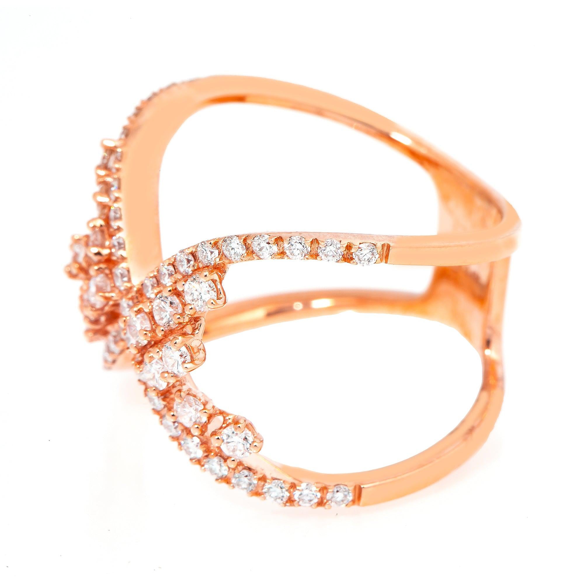 14K Rose Gold Ladies Ring with 0.70 CT Diamonds