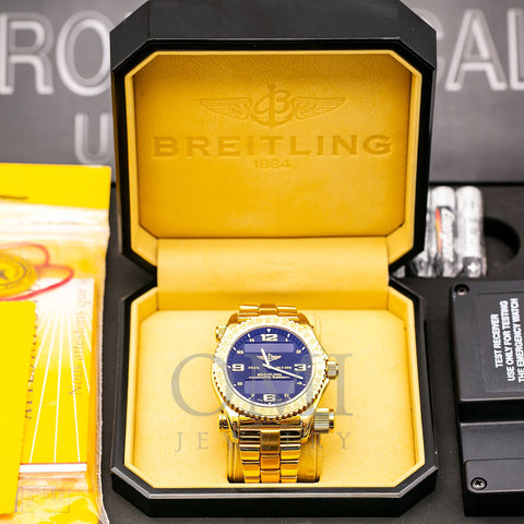 Breitling Emergency K76321 43MM Black Dial With 18k Yellow Gold Bracelet
