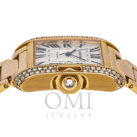 Cartier Tank Anglaise WT100003 30MM Flinque Silver Dial With 1.74 CT Diamonds