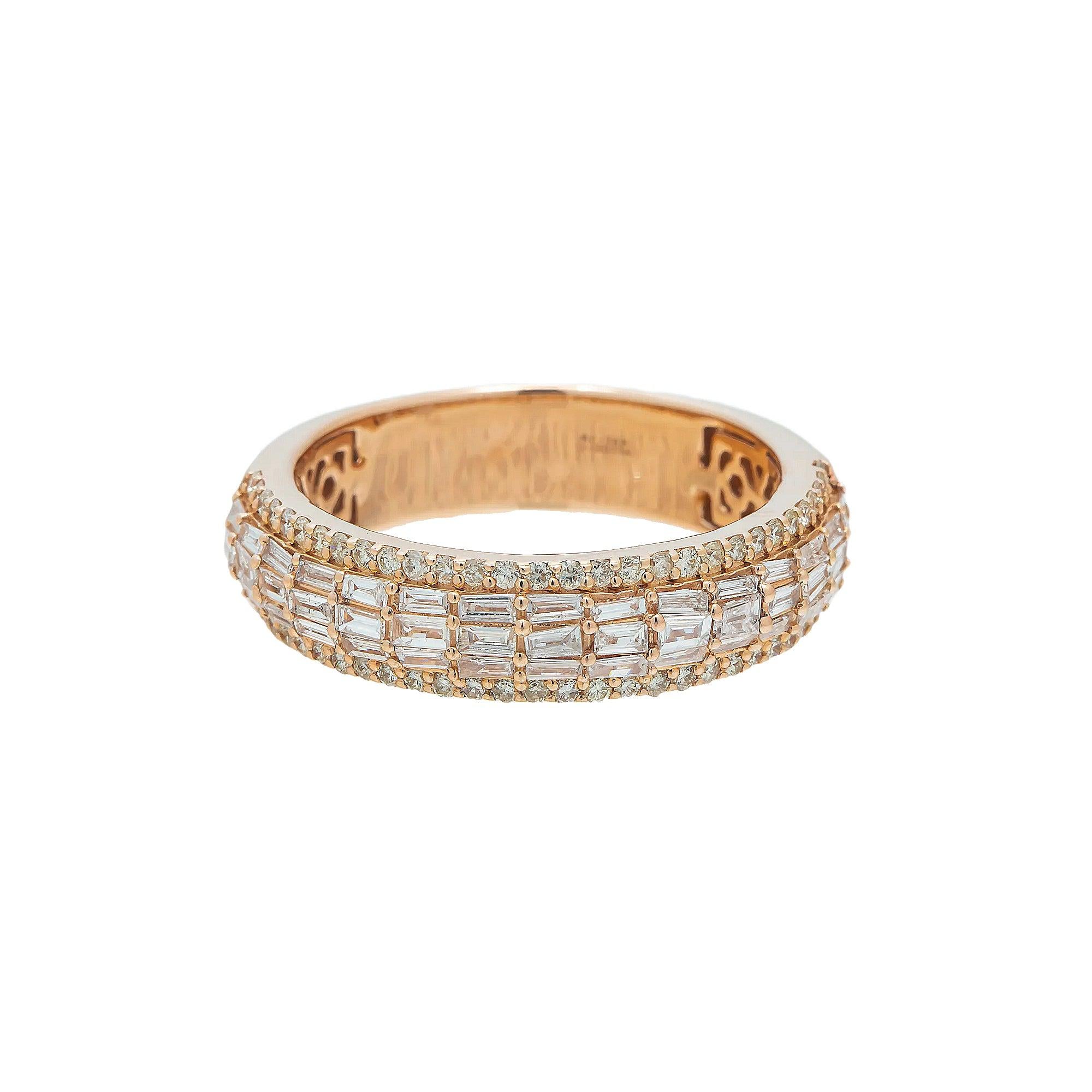 14K GOLD BAGUETTE DIAMOND MEN'S RING 1.00 CT