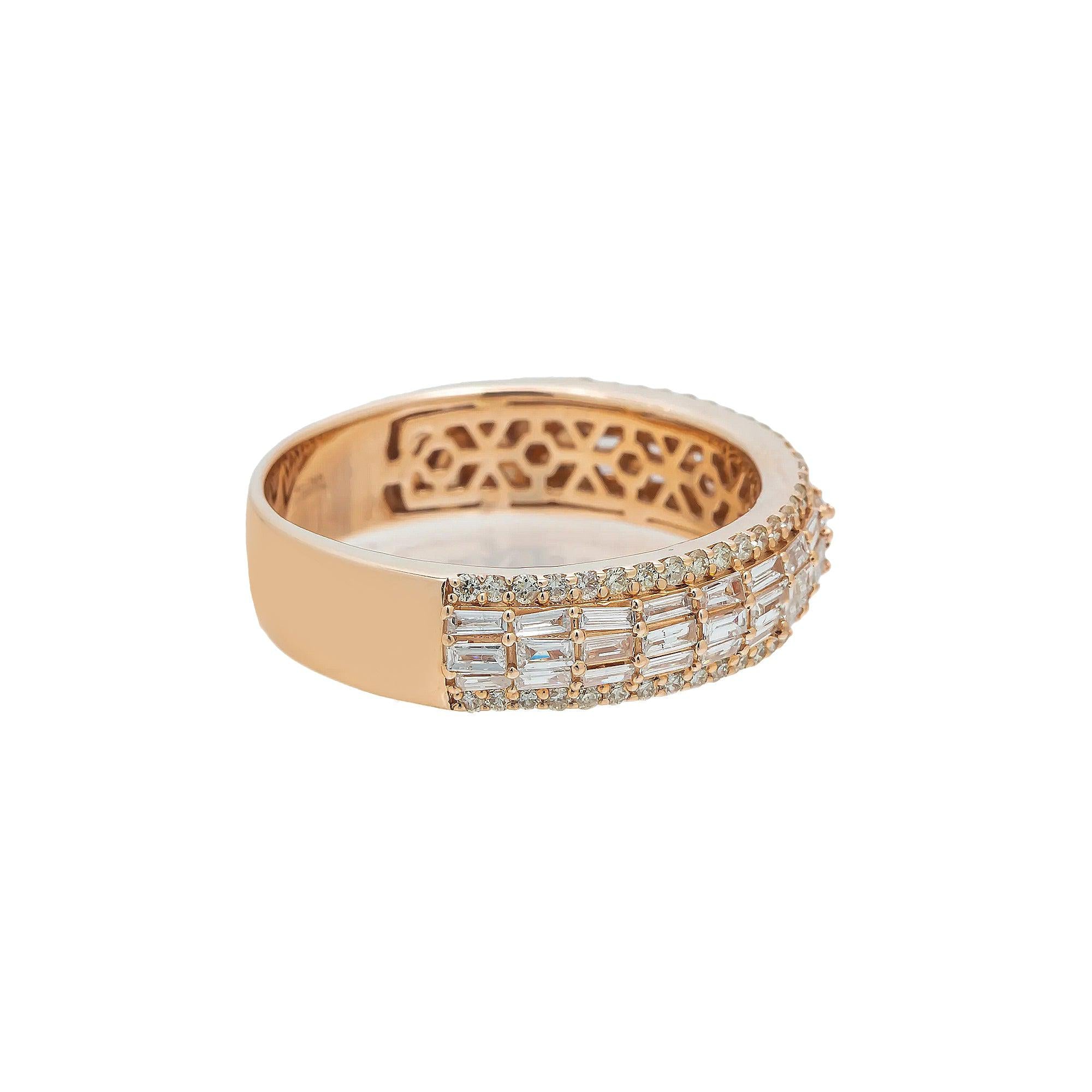 14K GOLD BAGUETTE DIAMOND MEN'S RING 1.00 CT