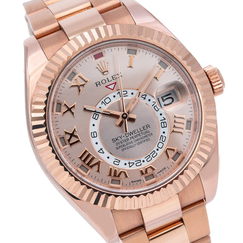 Rolex Sky-Dweller 326935 42MM Sundust Dial With Rose Gold Oyster Bracelet