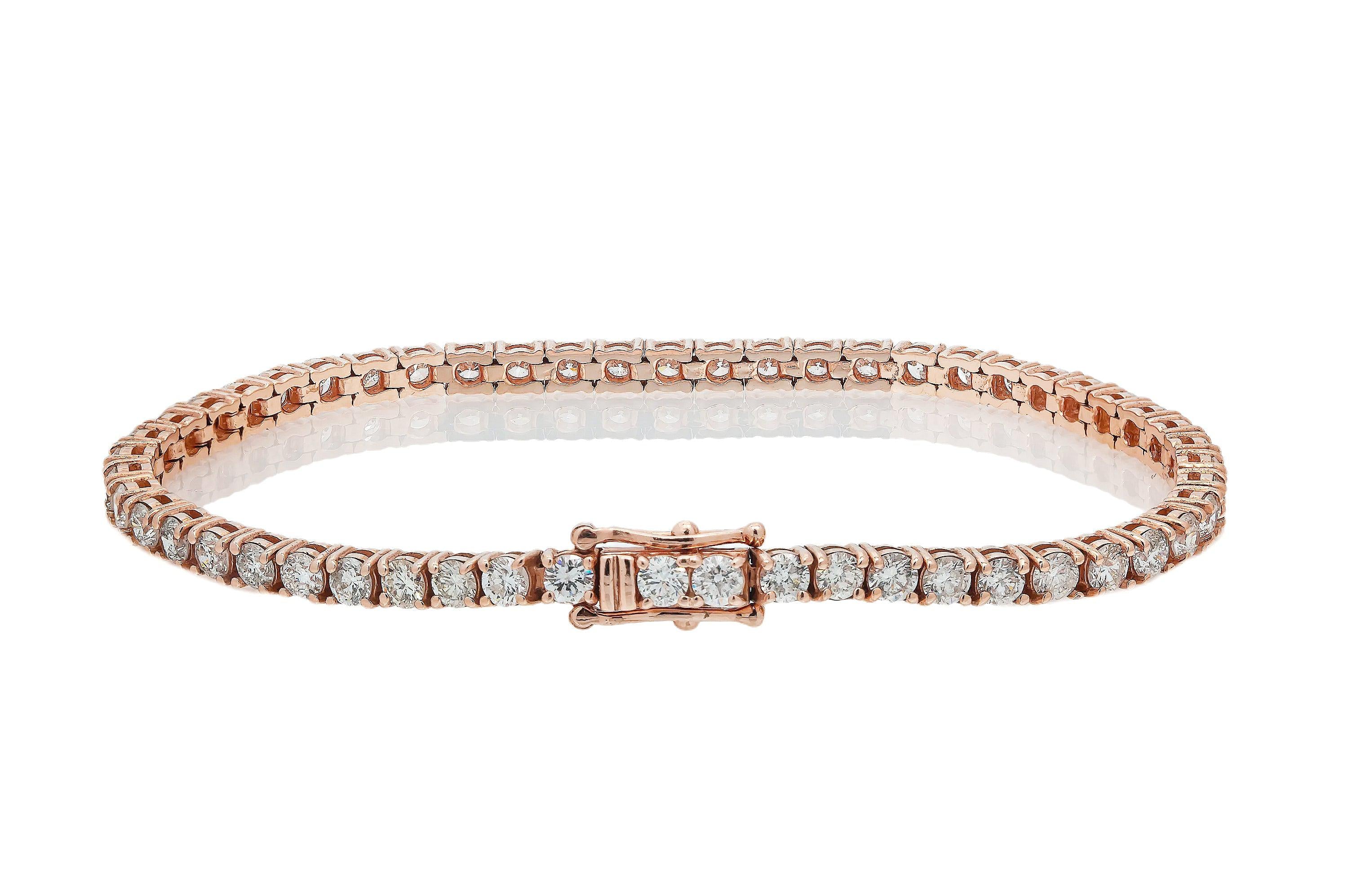 14K GOLD TENNIS BRACELET 6.50 CT DIAMONDS