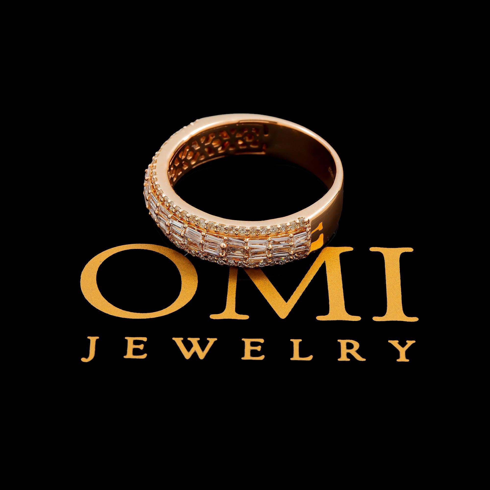 14K GOLD BAGUETTE DIAMOND MEN'S RING 1.00 CT