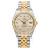Rolex Oyster Perpetual 15203 34MM Silver Diamond Dial With Two Tone Jubilee Bracelet