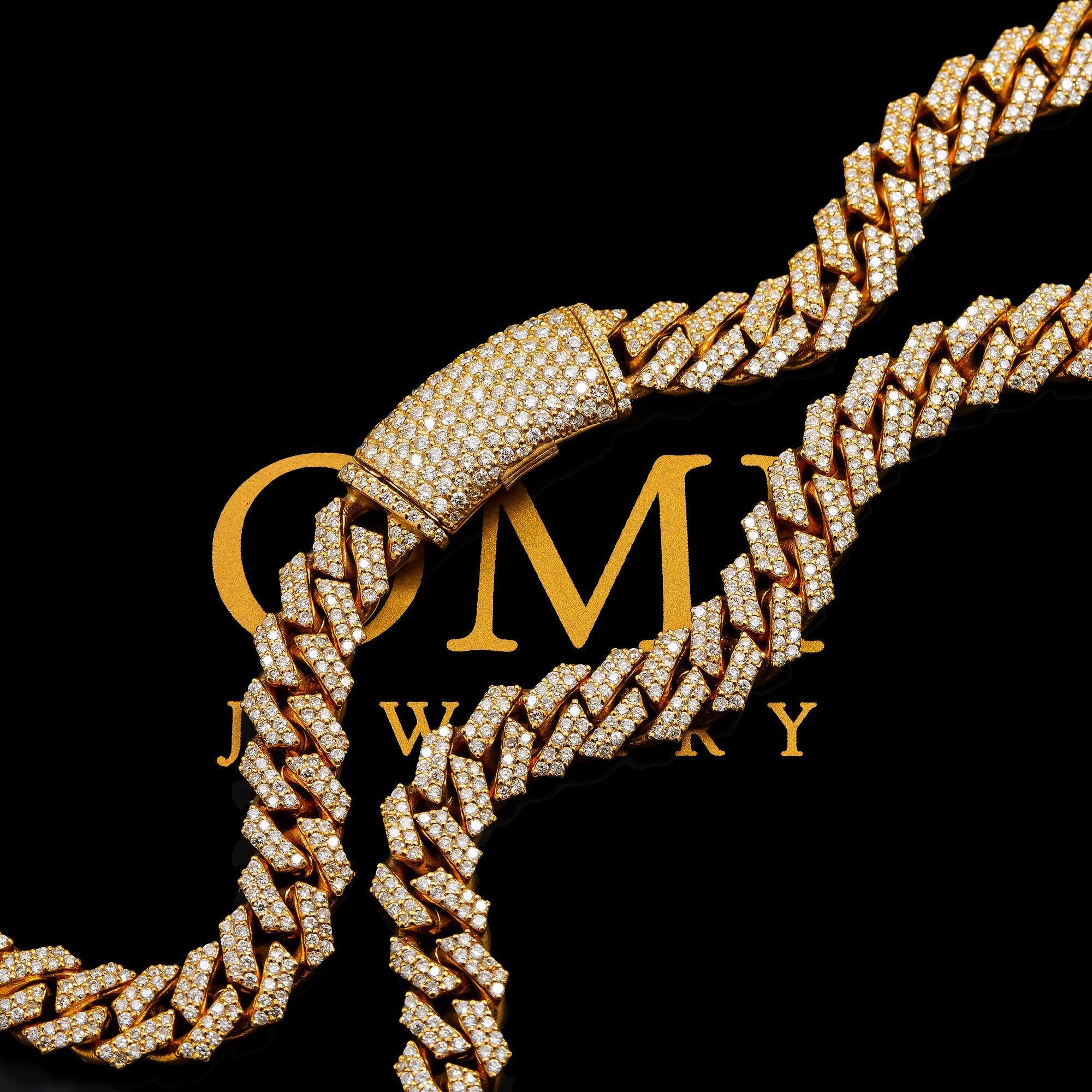 14K GOLD DIAMOND 20"/7MM CUBAN LINK CHAIN 7.56 CT