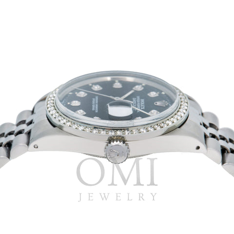 Rolex Datejust 1603 36MM Black Diamond Dial With Stainless Steel Jubilee Bracelet