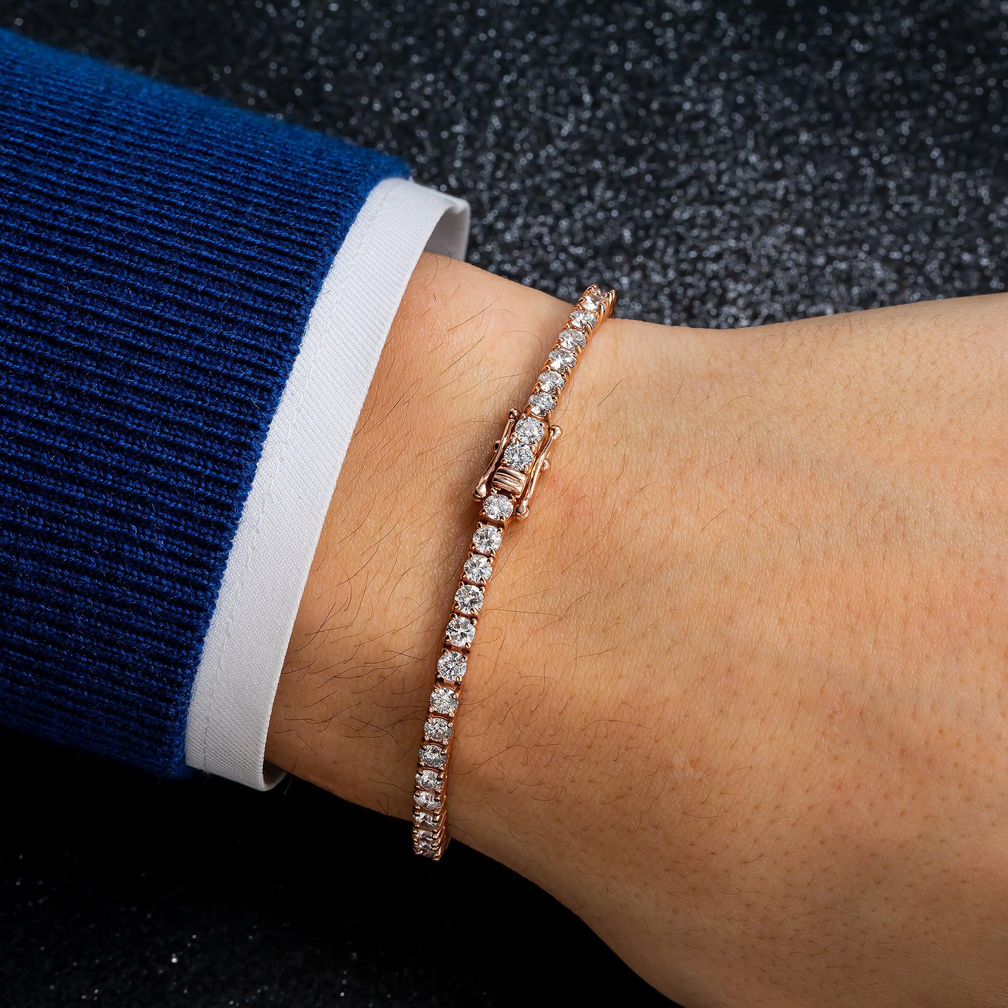 14K GOLD TENNIS BRACELET 6.50 CT DIAMONDS