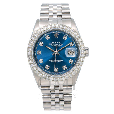 Rolex Datejust 1601 36MM Blue Diamond Dial With Stainless Steel Jubilee Bracelet