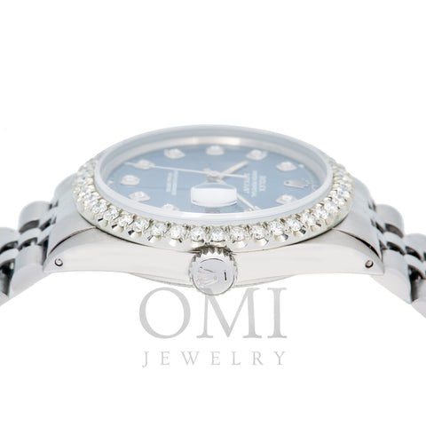 Rolex Datejust 1601 36MM Blue Diamond Dial With Stainless Steel Jubilee Bracelet