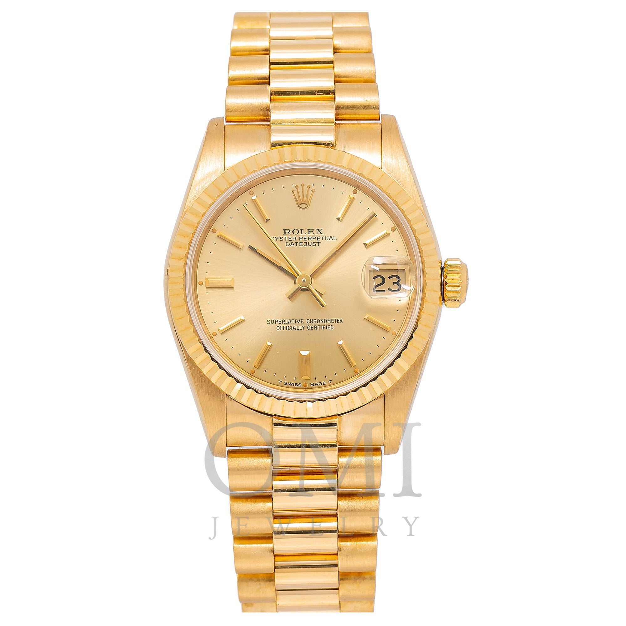 Rolex Datejust 68273 31MM Dial With Yellow Gold President Br - OMI Jewelry