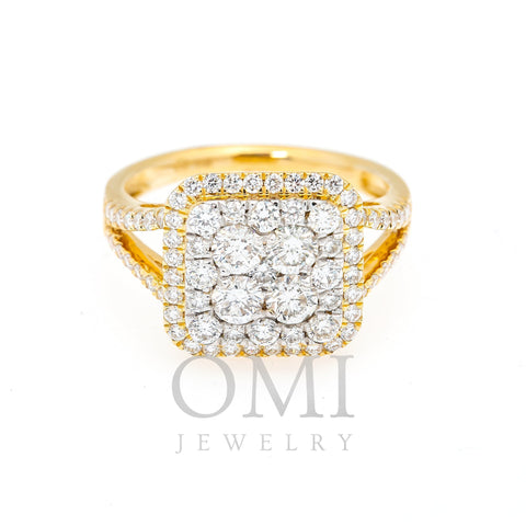 14K YELLOW GOLD LADIES ENGAGEMENT RING WITH 1.50 CT DIAMONDS