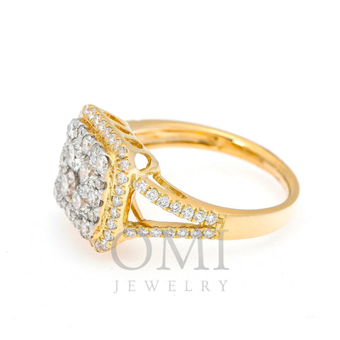 14K YELLOW GOLD LADIES ENGAGEMENT RING WITH 1.50 CT DIAMONDS