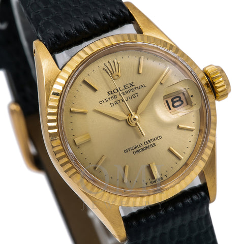 Rolex Datejust 6517 26MM Champagne Dial With Leather Bracelet