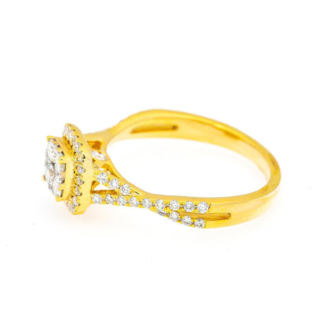 14K YELLOW GOLD ENGAGEMENT LADIES RING WITH 0.60 CT DIAMONDS