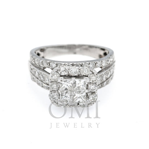 14K WHITE GOLD ENGAGEMENT LADIES RING WITH 2.00 CT DIAMONDS