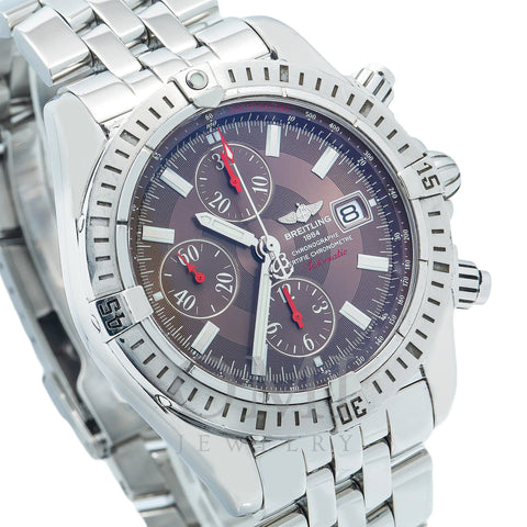 Breitling Chronomat Evolution A13356 44MM Chocolate Dial With Stainless Steel Bracelet