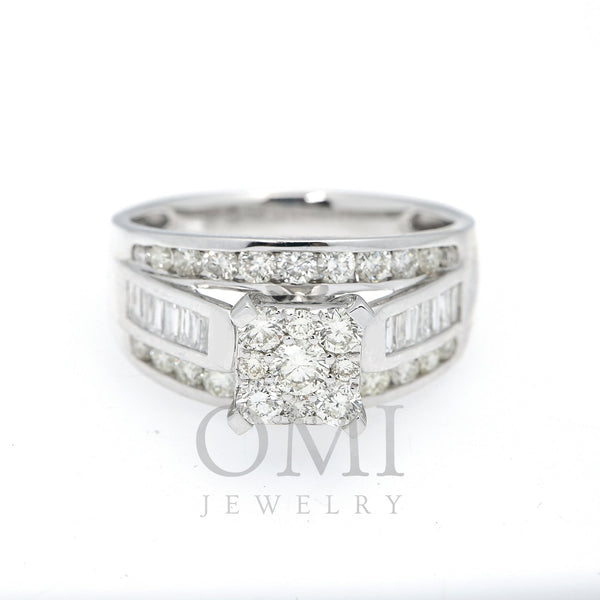 14K WHITE GOLD ENGAGEMENT LADIES RING WITH 1.75 CT DIAMONDS