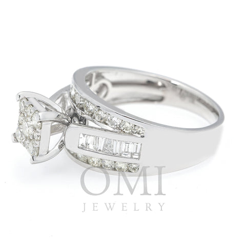 14K WHITE GOLD ENGAGEMENT LADIES RING WITH 1.75 CT DIAMONDS