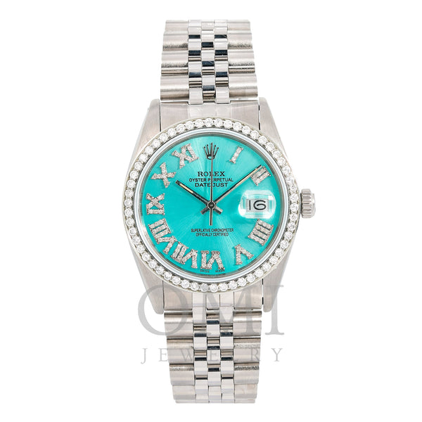 Rolex Datejust 16014 36MM Turquoise Diamond Dial With Stainless Steel Jubilee Bracelet