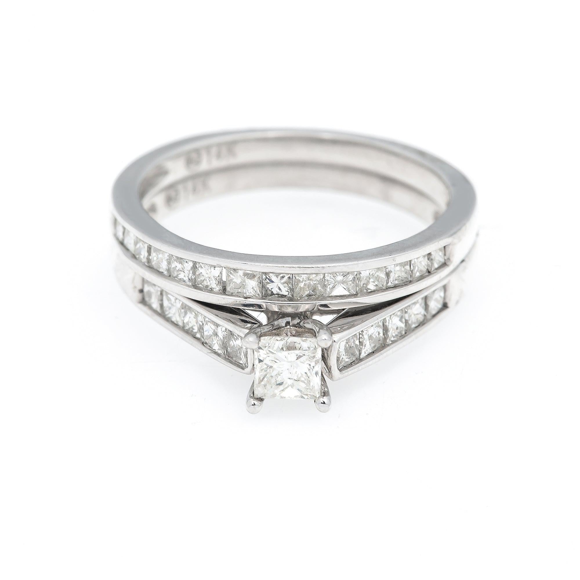 14K WHITE GOLD BRIDAL RING SET WITH 1.00 CT DIAMONDS
