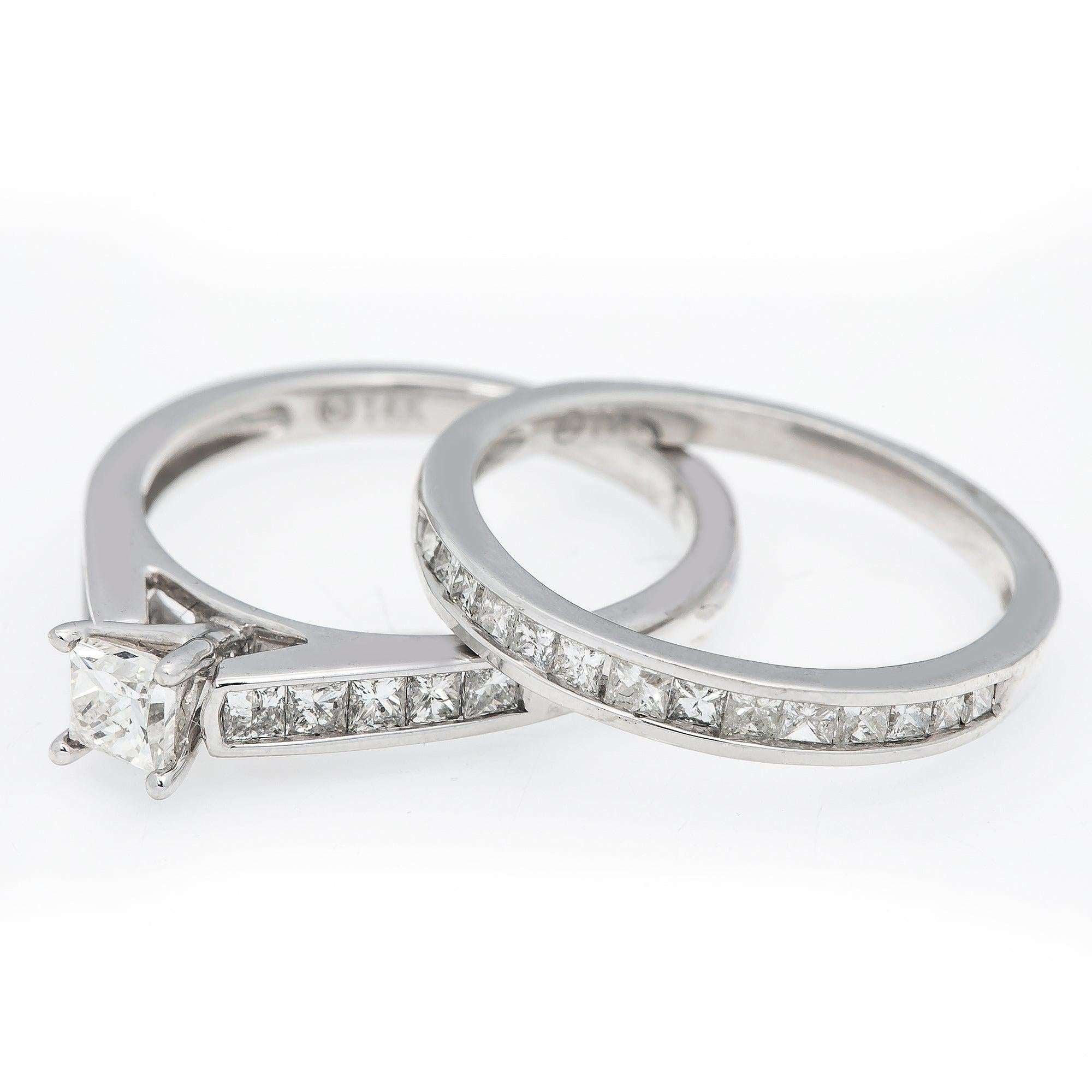 14K WHITE GOLD BRIDAL RING SET WITH 1.00 CT DIAMONDS
