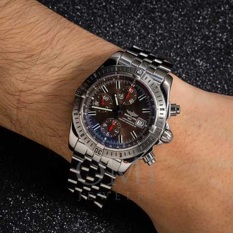 Breitling Chronomat Evolution A13356 44MM Chocolate Dial With Stainless Steel Bracelet