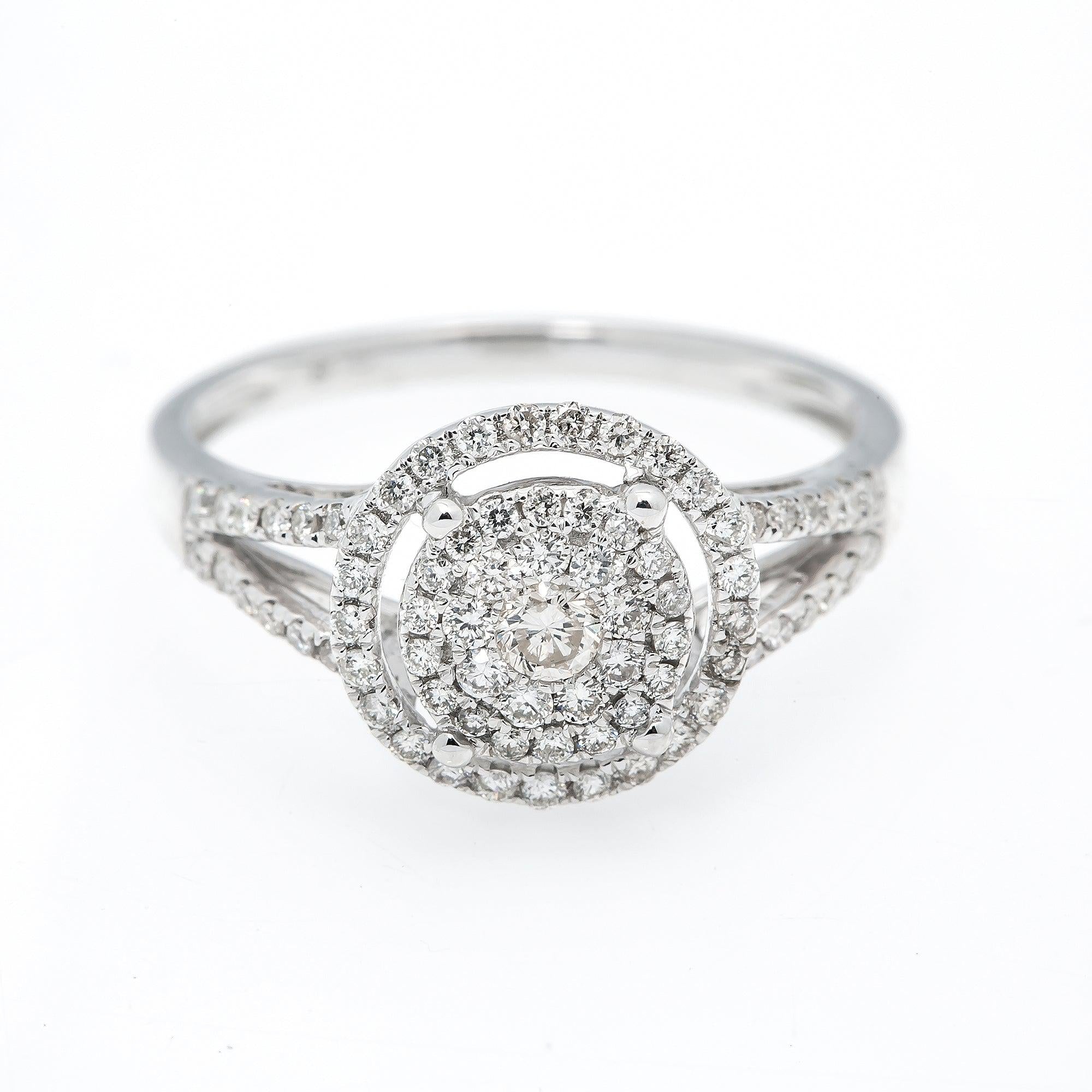 14K WHITE GOLD ENGAGEMENT RING 0.85 CT