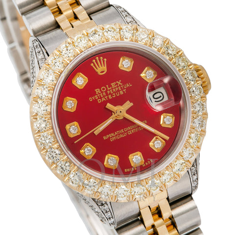 Rolex Datejust 6916  26MM Red Diamond  With 2.25 CT Diamonds