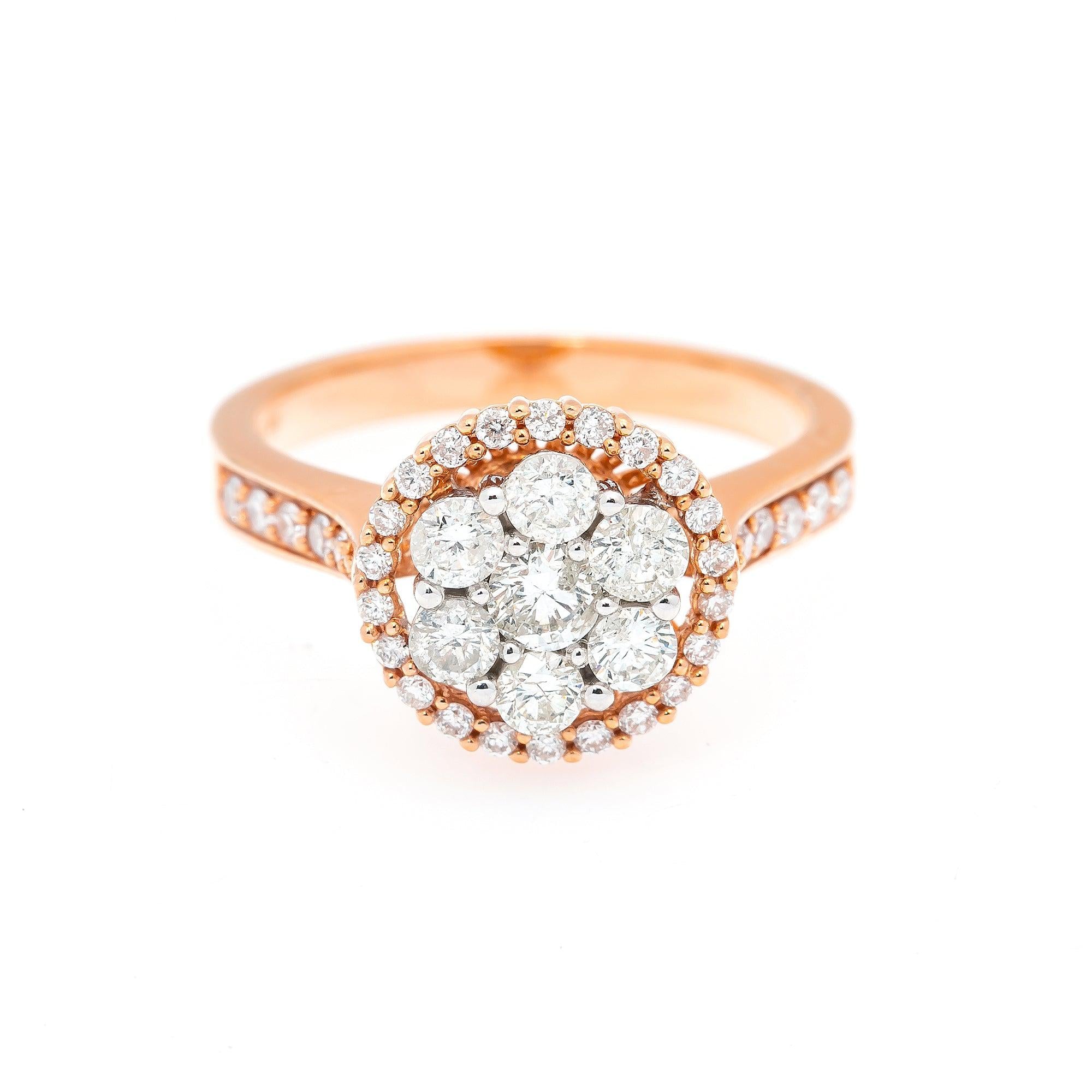 14K ROSE GOLD LADIES ENAGEMENT RING WITH 1.65 CT DIAMONDS