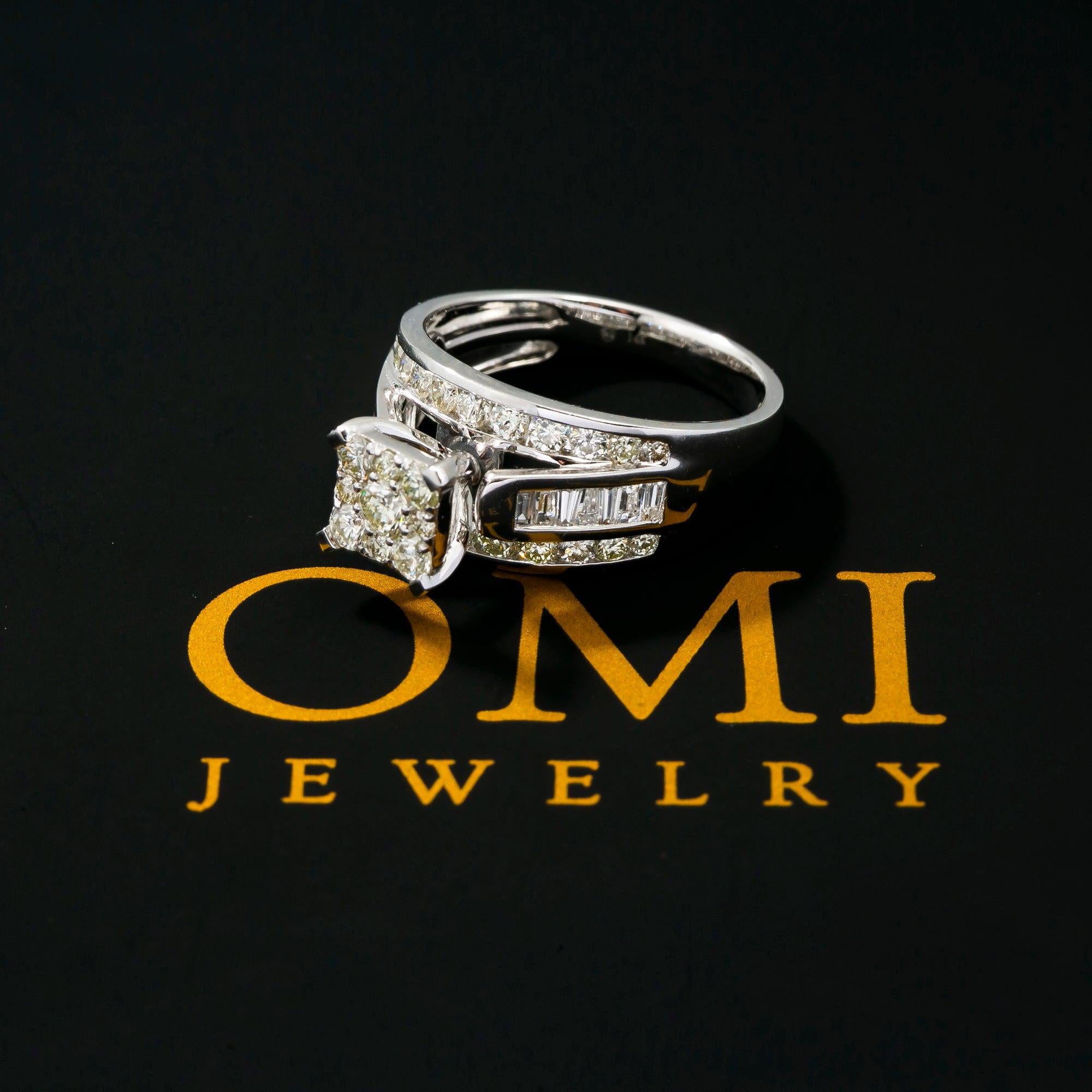 14K WHITE GOLD ENGAGEMENT LADIES RING WITH 1.75 CT DIAMONDS