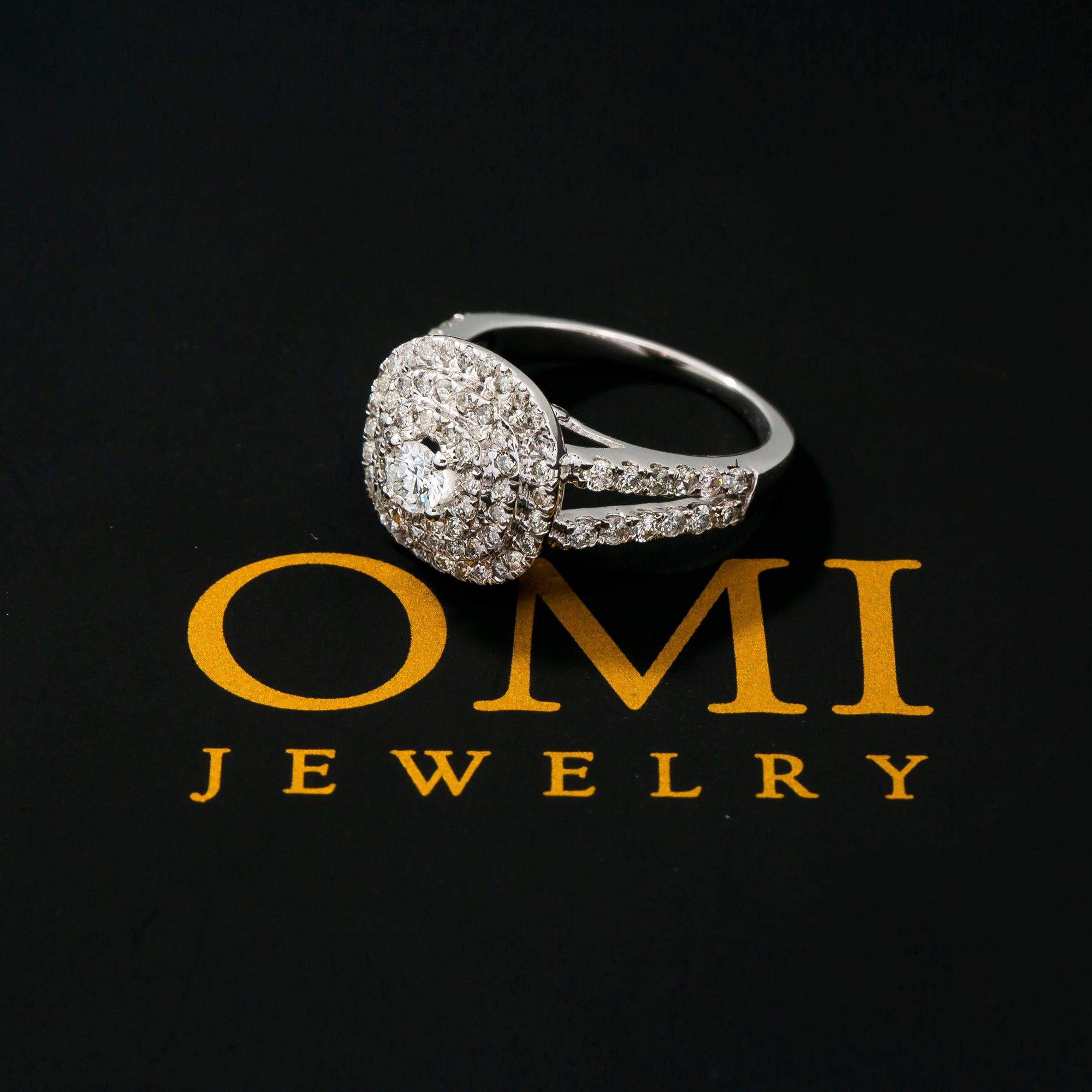14K WHITE GOLD ENGAGEMENT LADIES RING WITH 1.50 CT DIAMONDS