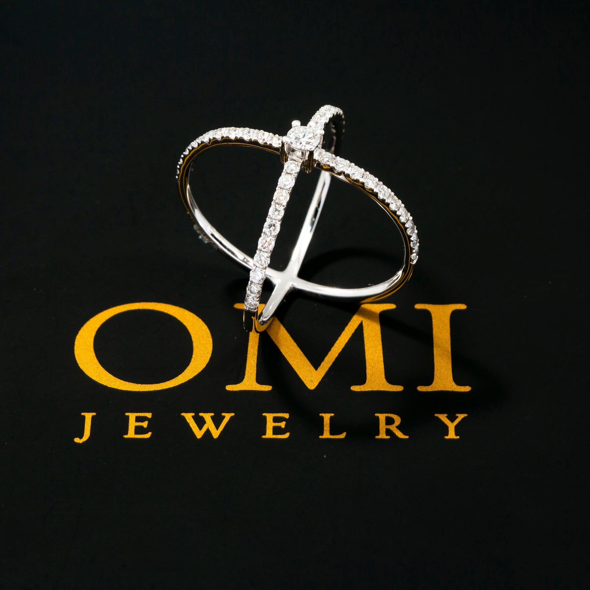 14K GOLD DIAMOND DESIGNER RING 0.85 CT