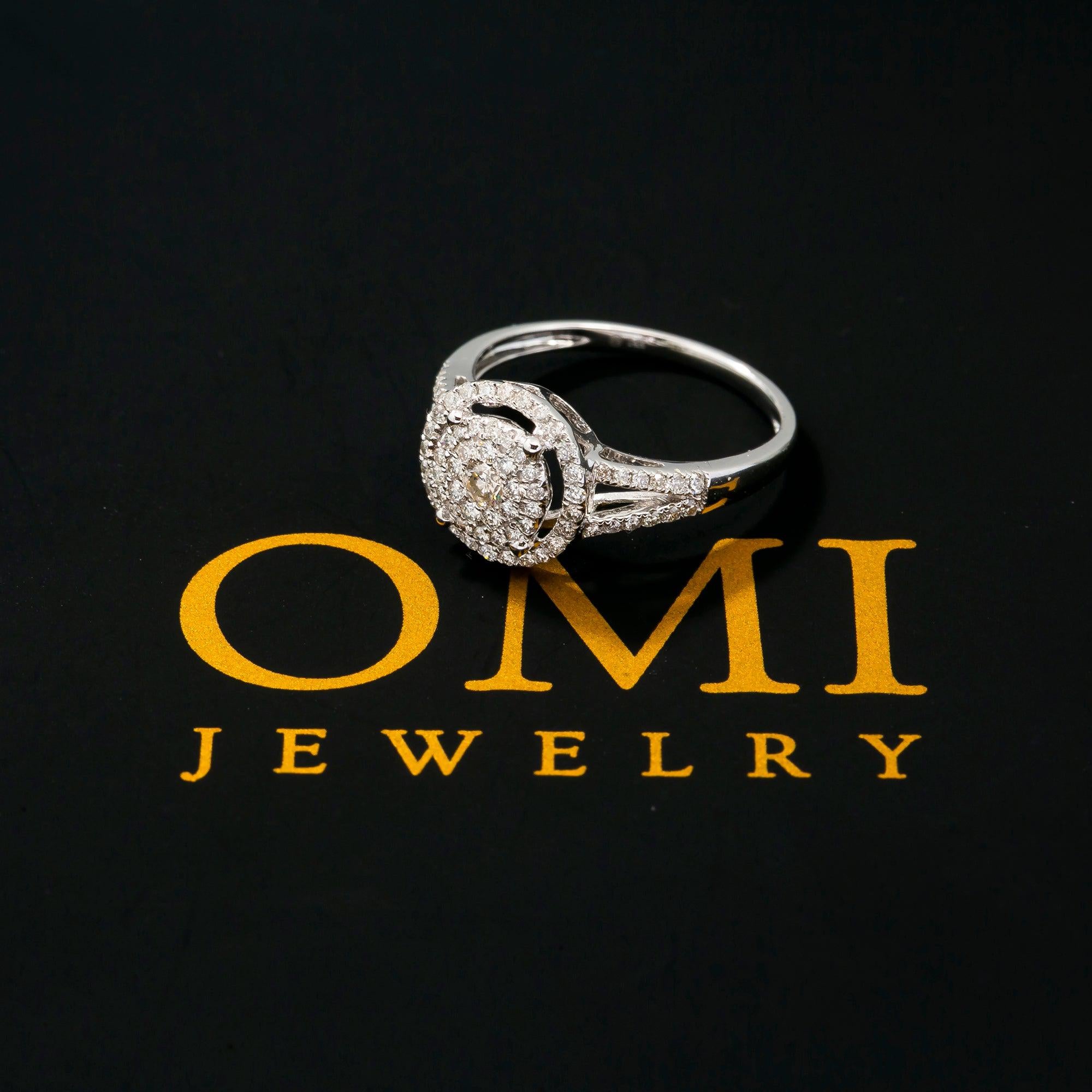 14K WHITE GOLD ENGAGEMENT RING 0.85 CT